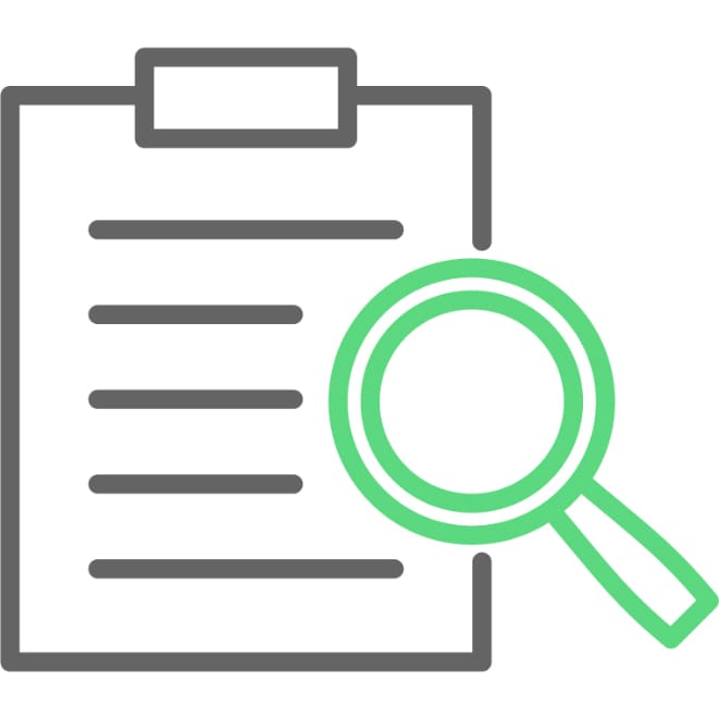 audit Clip board with a magnifying glass representing an audit